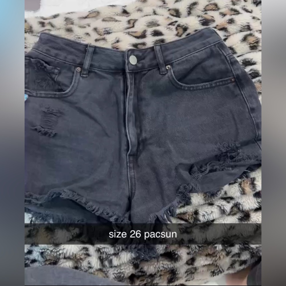 PacSun Black Distressed Jean Shorts High-Waisted